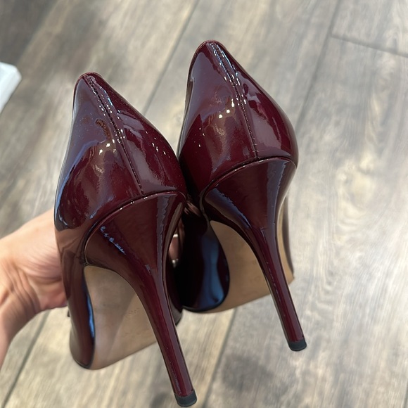 Christian Dior Authentic Cherry Red Burgundy Botton Mary Jane Heels Size 38.5 - Picture 4 of 6
